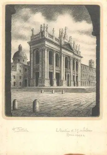 Italia cartolina postale D. Bellini La basilica interno Rome