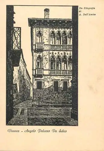 Italia cartolina postale Vicenza Angolo Palazzo da Schio