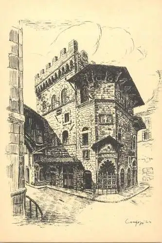 Italia cartolina postale Florence the palace of the Woollen art