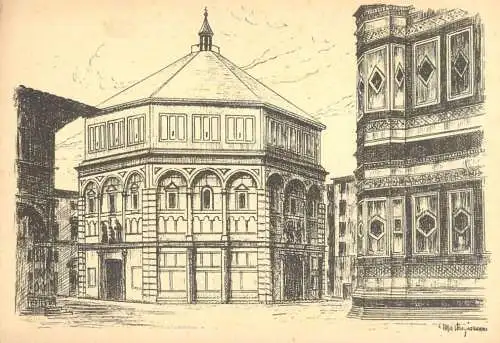 Italia cartolina postale Florence the baptistery