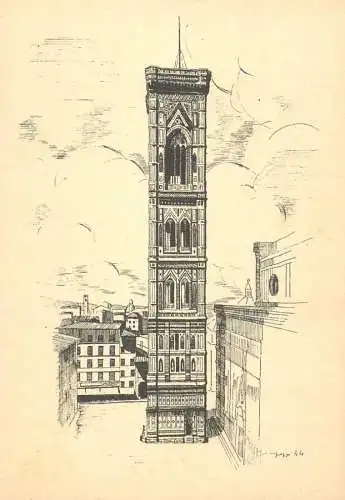 Italia cartolina postale Firenze the belltower