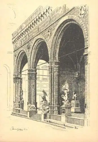 Italia cartolina postale Firenze lodge of the Orcagna