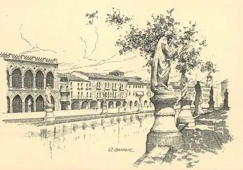 Italia cartolina postale Padova pra della Valle e Loggia Amulea