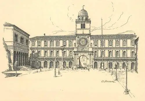 Italia cartolina postale Padova Piazza e Palazzo del Capitano