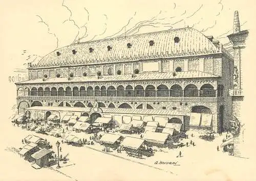 Italia cartolina postale Padova piazza delle Erbe e Palazzo della Regione
