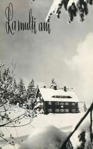 Seasonal greetings winter scenery mountain lodge
