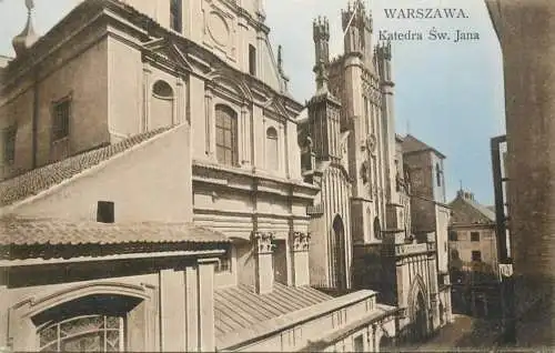 Postcard Poland Warszawa Sw. Jana katedra