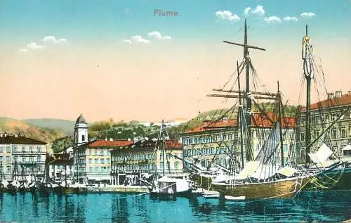 Postcard Croatia Rijeka Fiume sailing vessel