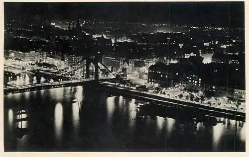 Hungary Budapest night view panoramic cityscape