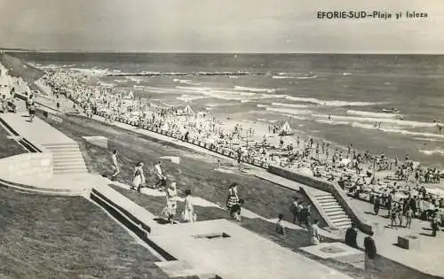 Postcard Romania Eforie Sud plaja faleza