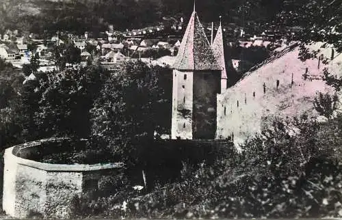 Postcard Romania Sighisoara turnul si bastionul macelarilor