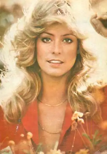 Postcard Stage & screen stars postcard ACIN Romania Farrah Fawcett