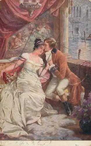 Postcard illustrators painting Hoffmanns Erzahlungen Povidki Hofmana