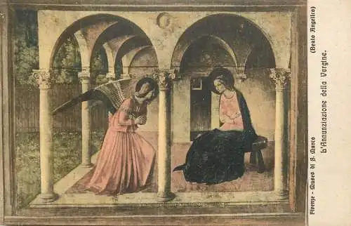 Postcard religious card Florence L'Annunziazione della Vergin