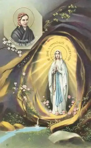 Postcard religious card Sainte Bernadette Soubirous