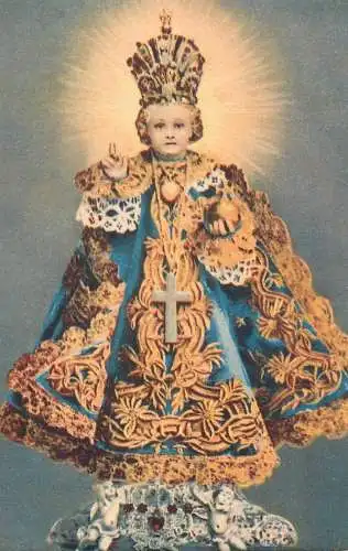 Postcard religious card Christ baby Jesus king clothes