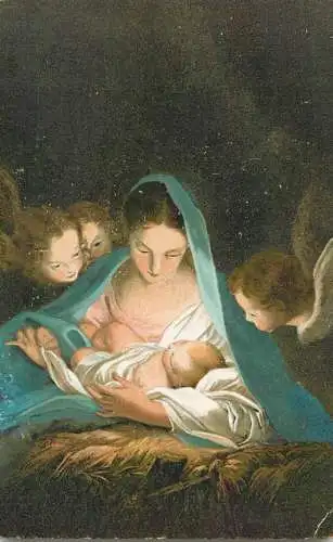 Postcard religious card Carlo Maratti the Holy night