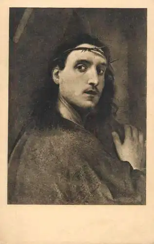 Postcard religious card Correggio Christ bearing the Cross