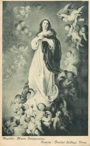 Postcard religious card Murillo Maria Immaculata Festette Ortelne Szilagyi Ilona