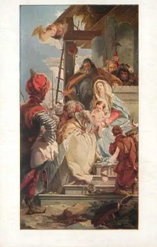 Postcard religious card Tiepolo Emil Muller adoratio
