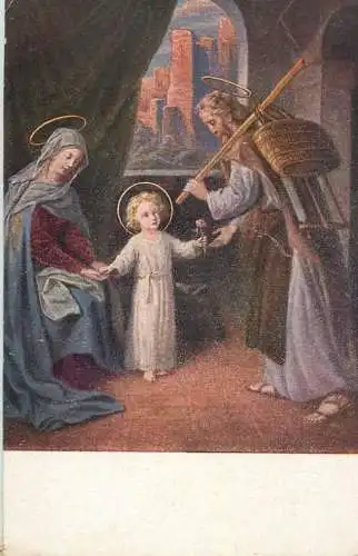 Postcard religious card Christianity Holy mother and Child