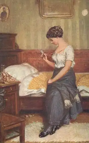 Postcard Illustrators painting das Bild des Liebsten T. Kroj l'image de l'amoreux