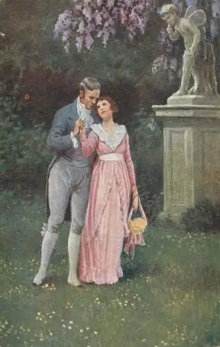 Postcard Illustrators painting Liebeserklarung Wyznanie milosci
