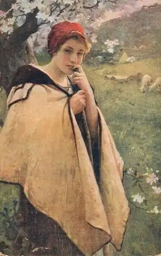 Postcard Illustrators painting Hirtin l abergere