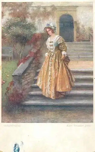 Postcard Illustrators painting Schlopterrasse Karl Schuster