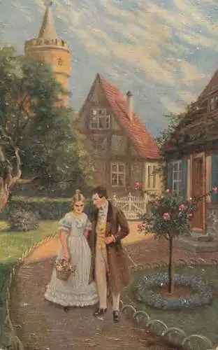 Postcard Illustrators painting W. Fahl Lebens Maj