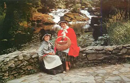 Postcard Wales traditional costumes