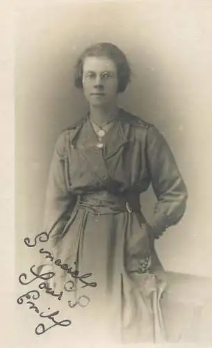 Photograph social history elegance woman glasses Emily