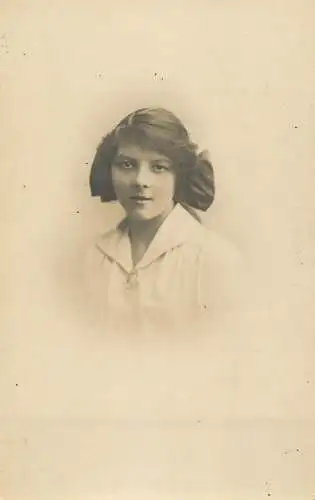 Photograph social history elegance young lady coiffure broche