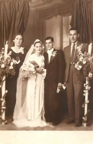 Photograph social history family wedding bride groom Foto Stela