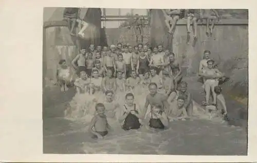 Photograph social history family bathing waves summer joy