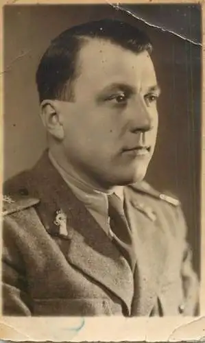 Photograph social history man soldier officer army haircut