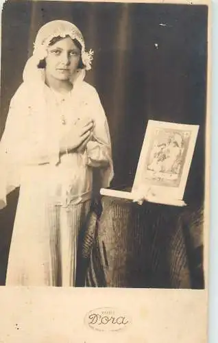 Photograph social history girl communion Eucharist