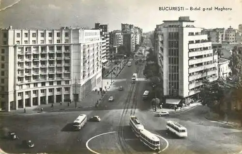 Romania Bucuresti Bd-ul G-ral Magheru tramvai aspect aerian