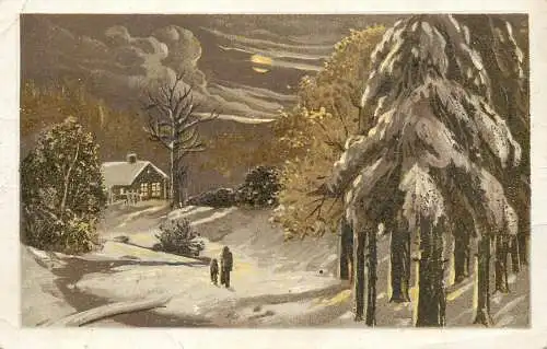 Greetings fantasy postcard Christmas landscape