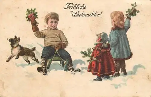 Greetings fantasy postcard Christmas Frohliche Weihnachten