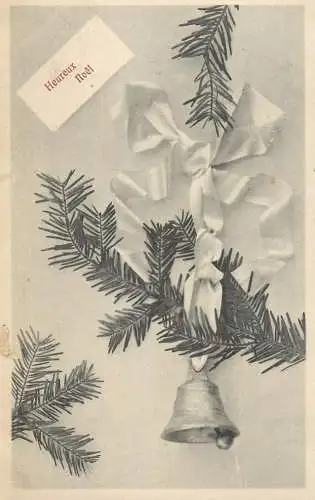 Greetings fantasy postcard Heureux Noel bell