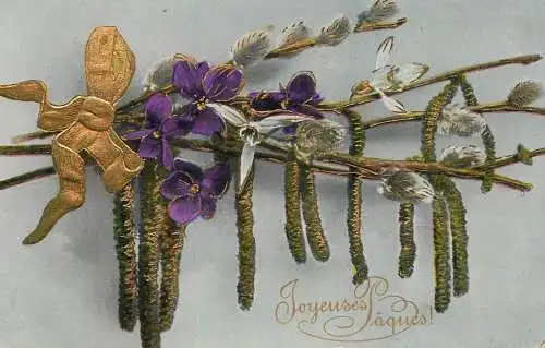Greetings fantasy postcard Easter heart ease Joyeuses Paques