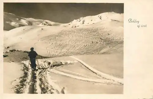 Happy New Year greetings winter mountain scenery ski types and scenes