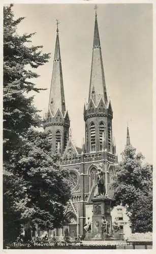 Netherlands Tilburg  Heuvelse Kerk met standbeeld Willem II