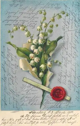 Postcard lily of the Valley Nurnberg