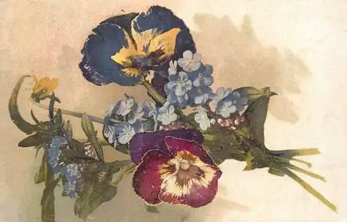 Postcard heart eases flowers Germany
