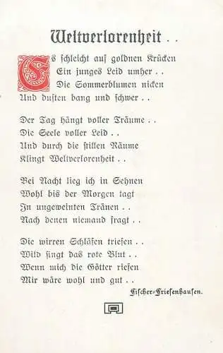 Postcard poem Germany