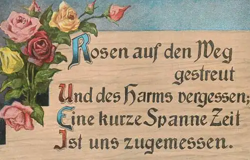 Postcard flowers rose poem