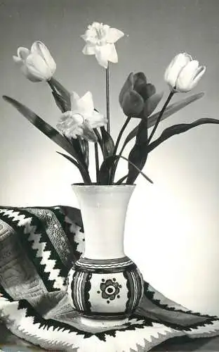 Tulips vase floral arrangement