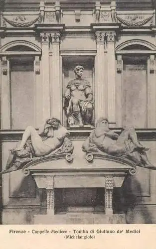 Italy Firenze Cappelle Medicee Tomba di Giuliano de Medici (Michelangiolo)